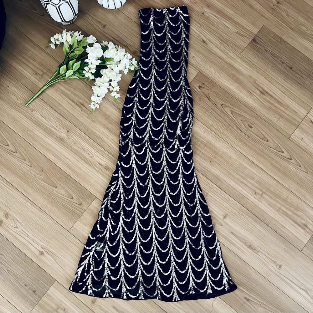 Mesh & Sequin Mermaid Dress